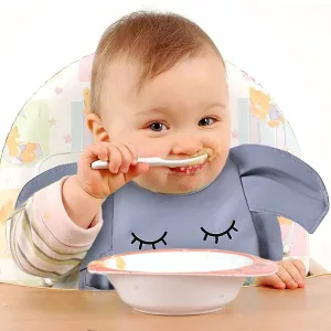 Babadores à Prova De Água Com Bolsa Para Apanhar Os Restos De Comida