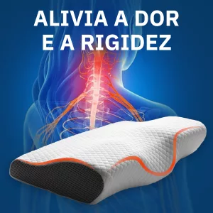 Travesseiro Ortopédico de Espuma Viscoelástica com Contornos para Dores no Pescoço