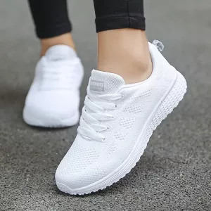 tênis casual feminino, sapatos casuais para mulher, tênis casuais para mulher, tênis de malha, tênis respiráveis