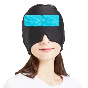 touca para enxaquecas, touca para dores de cabeça, touca para enxaquecas, chapéu para alívio de enxaquecas, boné de gelo, boné de gel