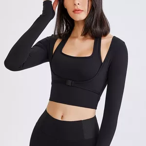 Top crop, camiseta de manga longa, top esportivo, top feminino, camiseta de ginástica, camiseta esportiva feminina, camiseta de ginástica