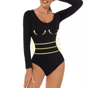body, shapewear, body de manga comprida, modelador de corpo, controle de barriga, body de compressão