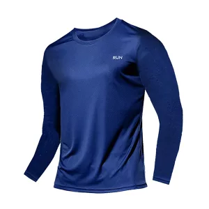 camisa de ginástica, camisa esportiva, manga longa masculina