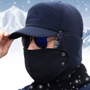 Boné de Beisebol de Inverno com Capa Facial