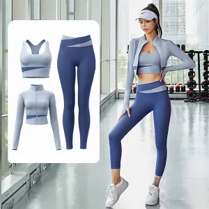Conjunto de Treino 3pcs Roupas de Fitness Feminina