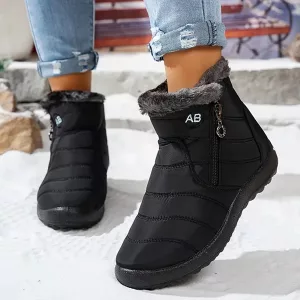 Botins de inverno em pelúcia macia para mulher