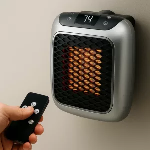 Aquecedor Elétrico Portátil de Tomada com Controle Remoto