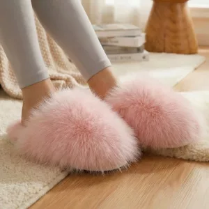 Pantufas de Pelúcia Quentes de Inverno Sapatos Macios para Casa