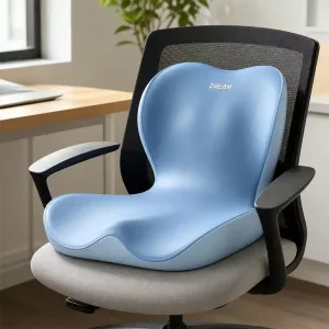Almofada Ergonômica de Assento em Espuma de Memória para Alívio de Pressão no Cóccix com Suporte Lombar