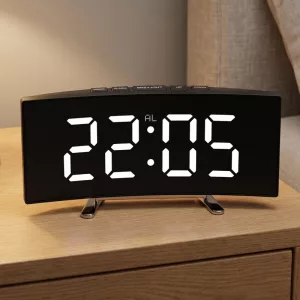 Relógio despertador digital LED com visor de temperatura e luz noturna